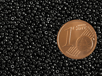 schwarze Miyuki Rocailles Saatperlen Größe 15/0 Farbe 401